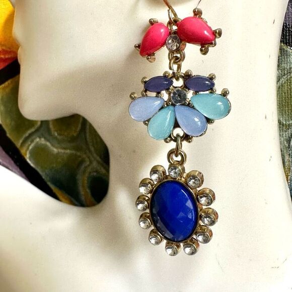 Colorful drop statement earrings - Picture 6 of 8